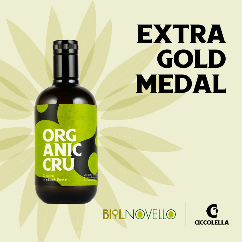 Biol Novello 2022 Biol Novello 2022 - Organic Cru è medaglia Extra Gold. Olio di oliva biologico Ciccolella